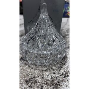 Hershey’s Kisses Crystal Clear Covered Candy Dish Godinger 5" Iridescent Glass